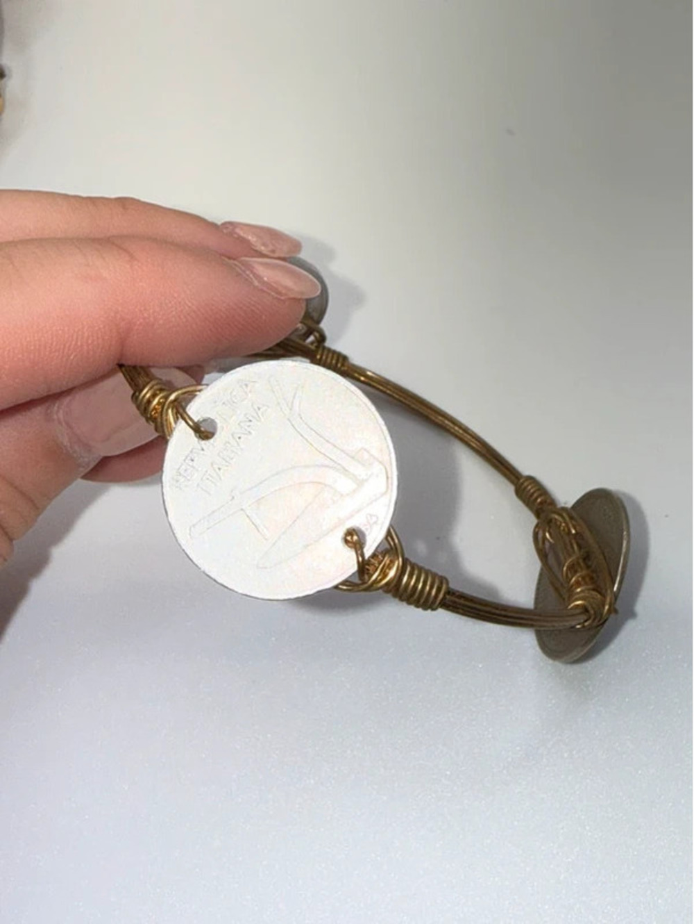 Bourbon & Boweties Single Coin Bangle - Picture 2 of 6